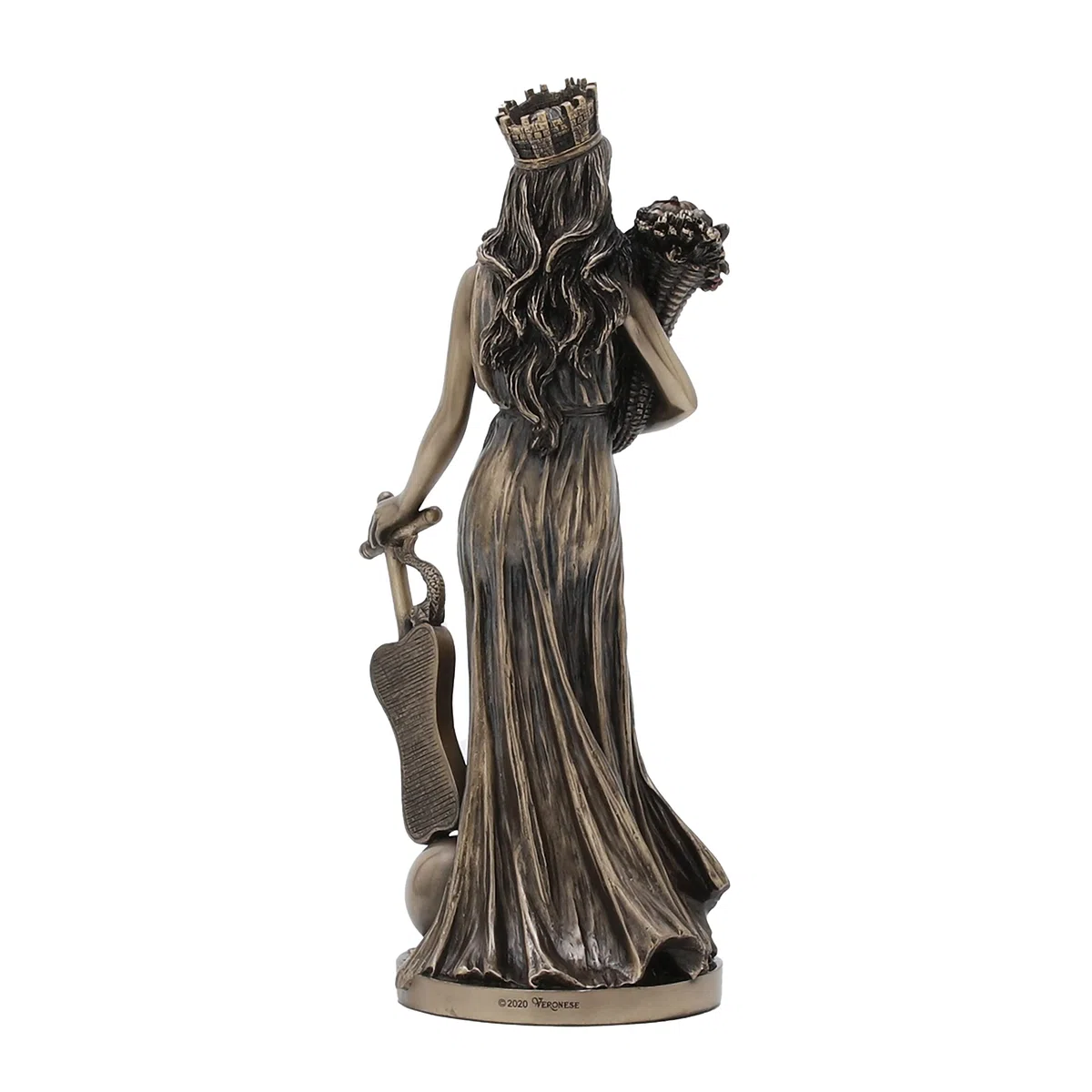 Veronese Design Statua della dea greca della fortuna e della prosperità, finitura in bronzo, WU77777A4