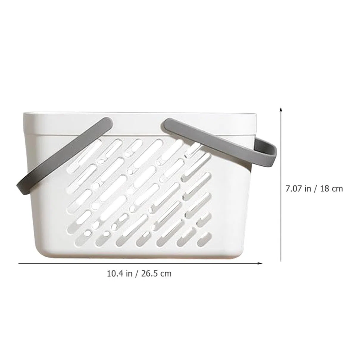 OSALADI Cestino da Bagno in Plastica Bianco Doppia Maniglia e Design Traforato, Grande Capacità per Organizzare Accessori e Cosmetici in Soggiorno o Armadio
