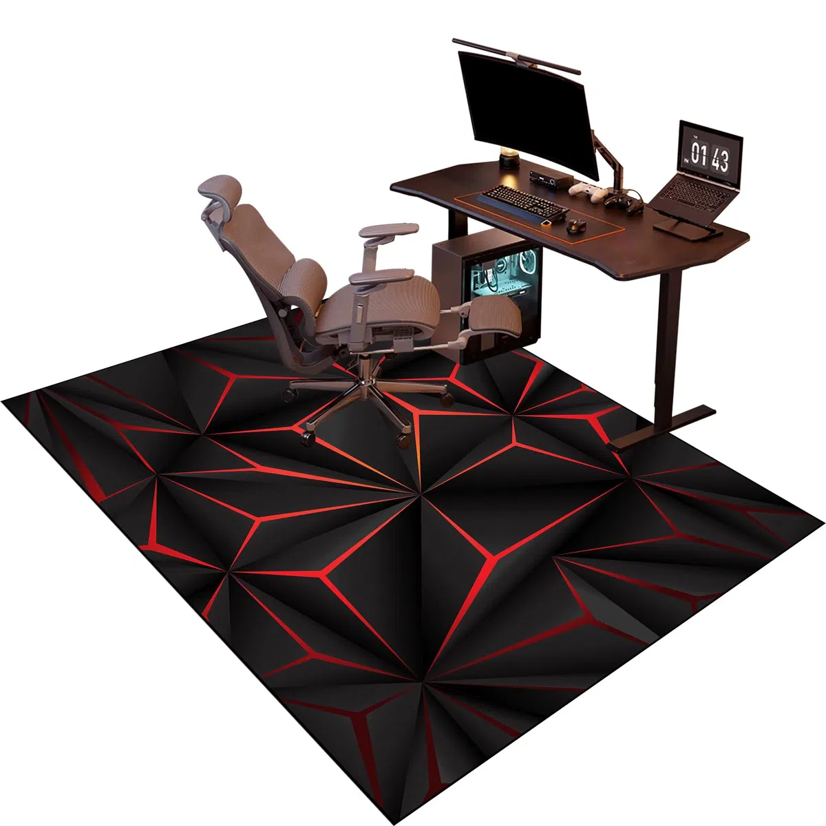 Tappeto per Sedia Gaming Tappeto Ufficio Salvapavimento Antiscivolo Tappeto per Sedia con Ruote Tappetino per Pavimenti Duri 80 x 120 cm Tappetino per Sedia da Gaming per Parquet e Pavimenti Duri