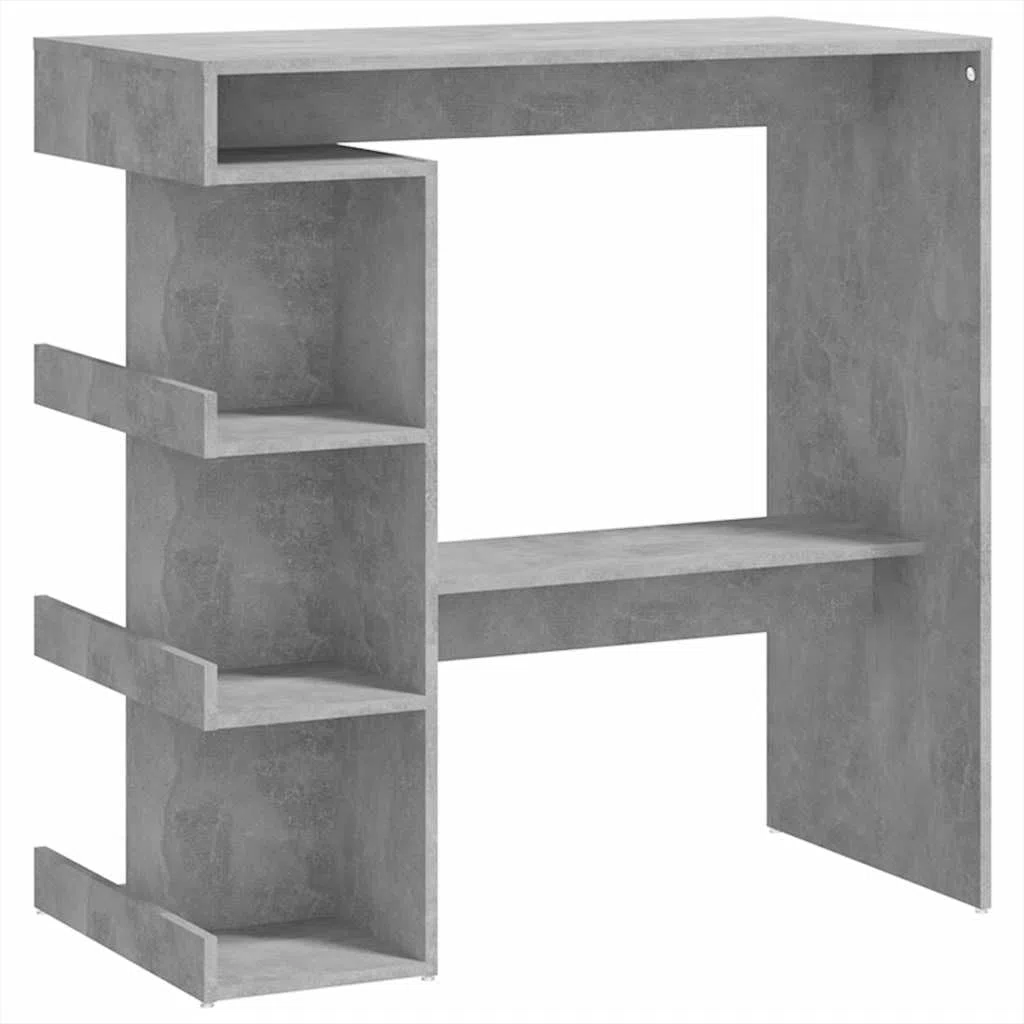 vidaXL Tavolo Bar con Ripiani Grigio Cemento 100x50x101,5cm Truciolato