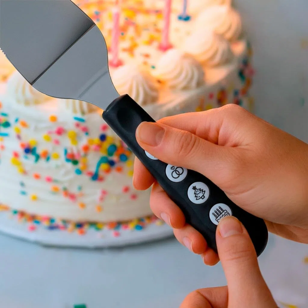 Fisura | Coltello per torta musicale nero