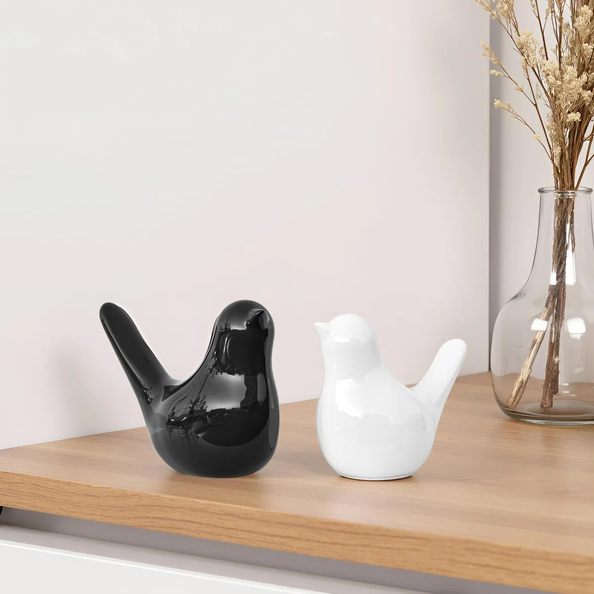 Piccola statua e scultura in ceramica a forma di uccello, decorazione per la casa, ornamento moderno a forma di animale per soggiorno, camera da letto, tavolino da caffè, centrotavola, libreria