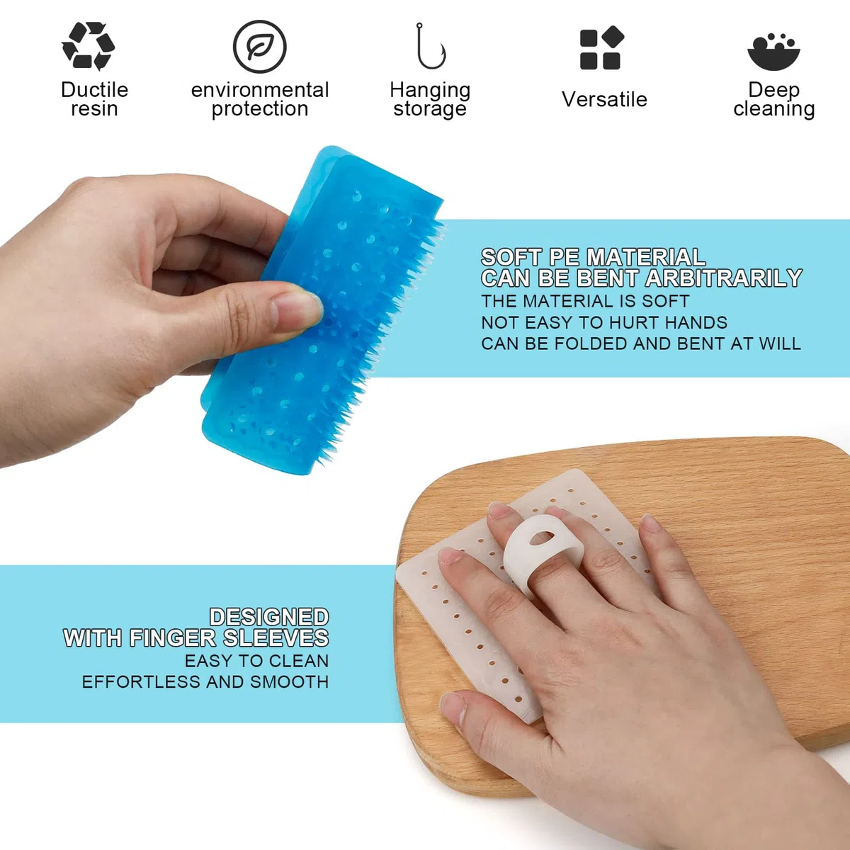 4 Pezzi Spazzola per Pulizia di Frutta, AMONENZ Scrubber per Verdure, Facile da Pulire e Conservare, Risparmia Tempo e Fatica, può Essere Utilizzato per Pulire Frutta, Verdura, Wok