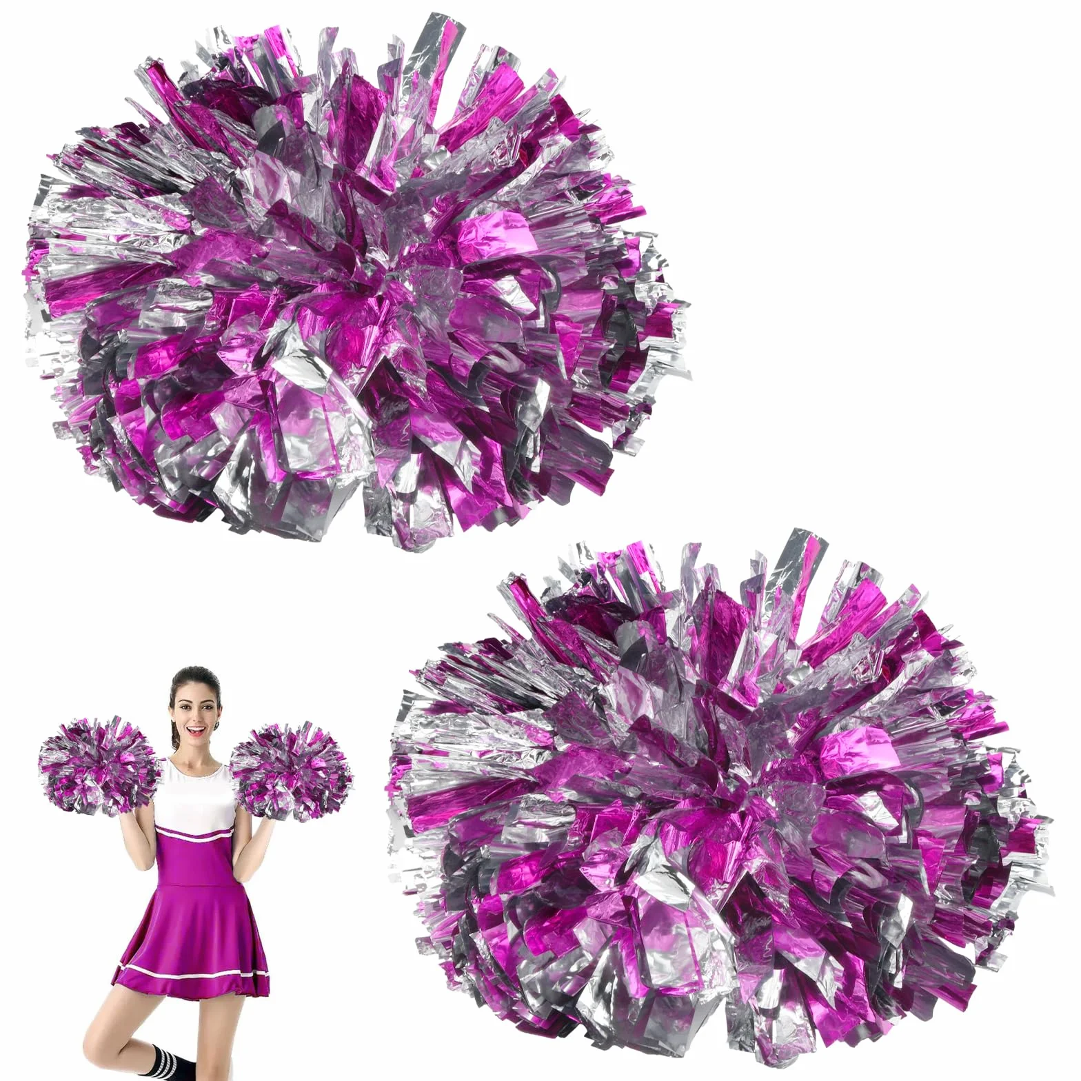2 Pezzi Pom Cheer Leader Poms Cheerleader Pompon Poms, Cheerleader Pompon Per Cheerleading Giochi Competizione Sportiva Danza