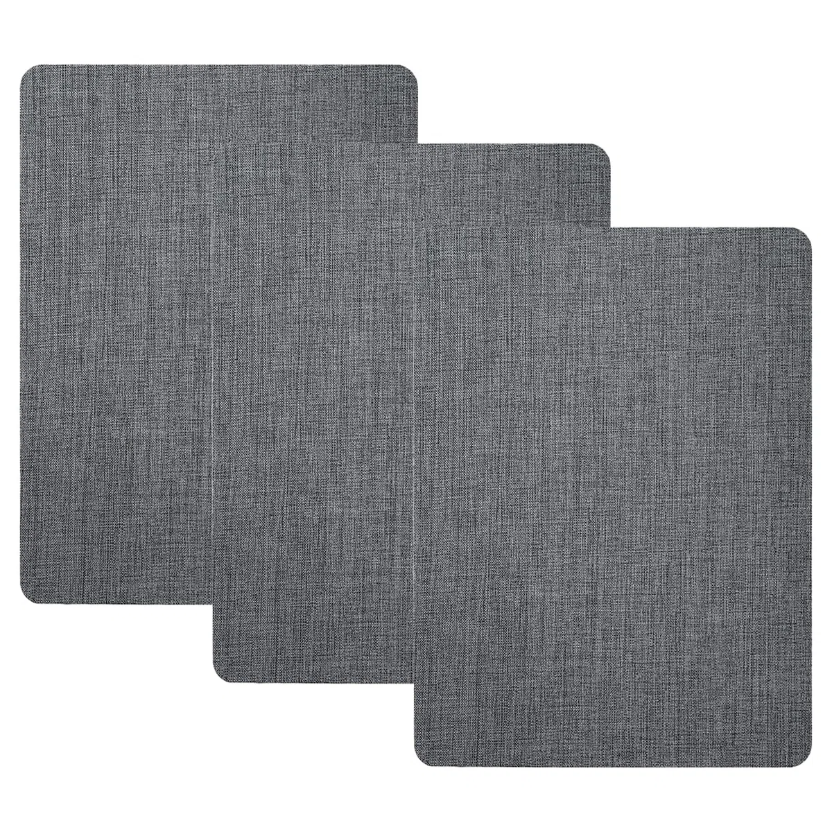 3 toppe autoadesive in tessuto di lino, grandi toppe di riparazione per divani, sedie, scarpe e vestiti, kit di riparazione per tappeti grigio scuro, facili da tagliare e riutilizzabili (20,3 x 27,9