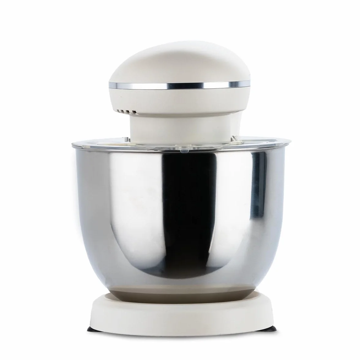 PRIXTON Frullatore Impastatrice KR250 per Pasticceria, Potenza 1500 W, 10 velocità, Ciotola Acciaio Inox da 5 litri, 3 accessori, Coperchio Trasparente (Crema Bianca)