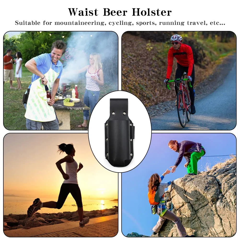 HUYIWEI Fondina per Birra Classica per Uomo,2 pezzi Fondina per Birra da Cowboy,Beer Holster Beer Belt come regalo per uomini, idee regalo per amici, papà, colleghi, barbecue party