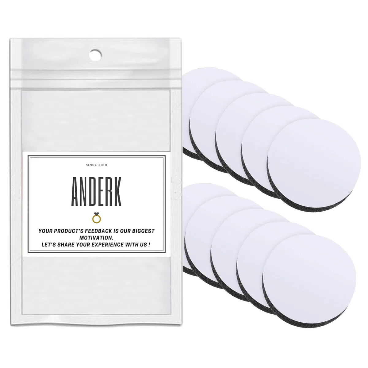 10 Paia 5CM Versatili Adesivo Tondo Forte Nero Strisce Adesive Auto Hook and Loop Strips