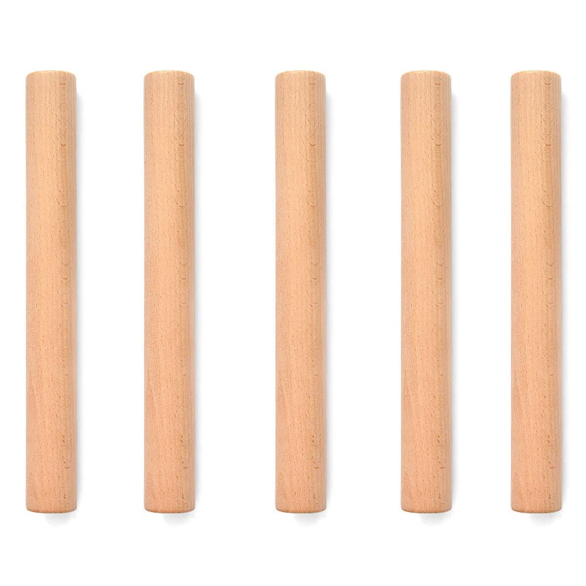 Mattarello in legno di faggio, 5 pezzi, per pizza, pasta, pane (marrone)