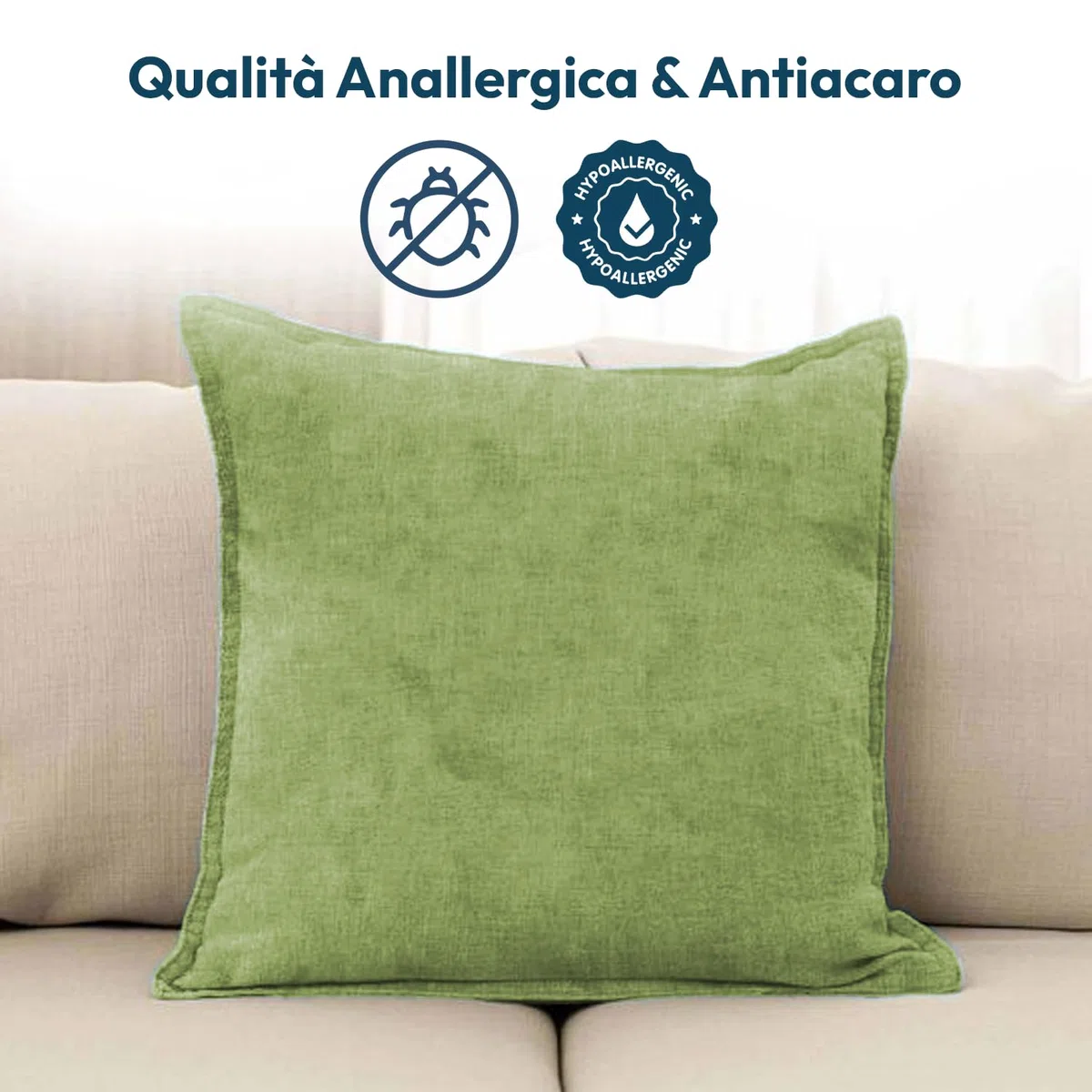 Perla Italia – Imbottitura Cuscini 40x40 Set 2 Pezzi – Interni Morbidi e Voluminosi 100% Poliestere – Antiacaro, Traspiranti, Lavabili – Ideali per Divano, Letto e Arredo Casa