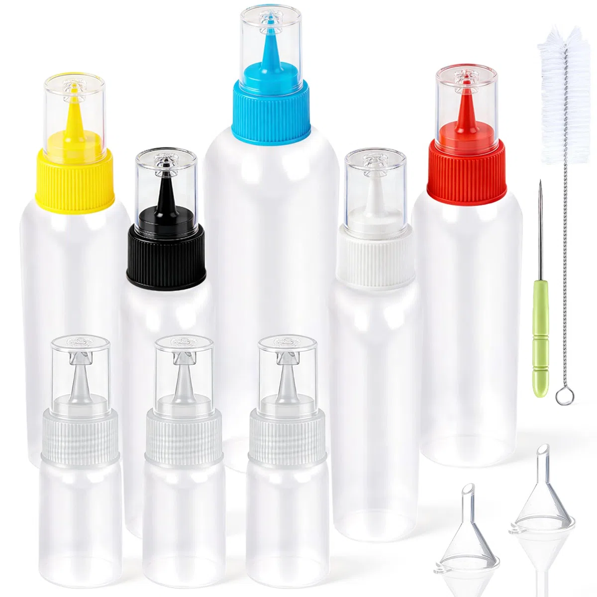 8 bottiglie da spremere con beccucci, 30/60/120/180 ml, bottiglia da spremere per glassa, piccole bottiglie da spremere per biscotti, glassa, torte, tintura, biscotti, decorazioni per