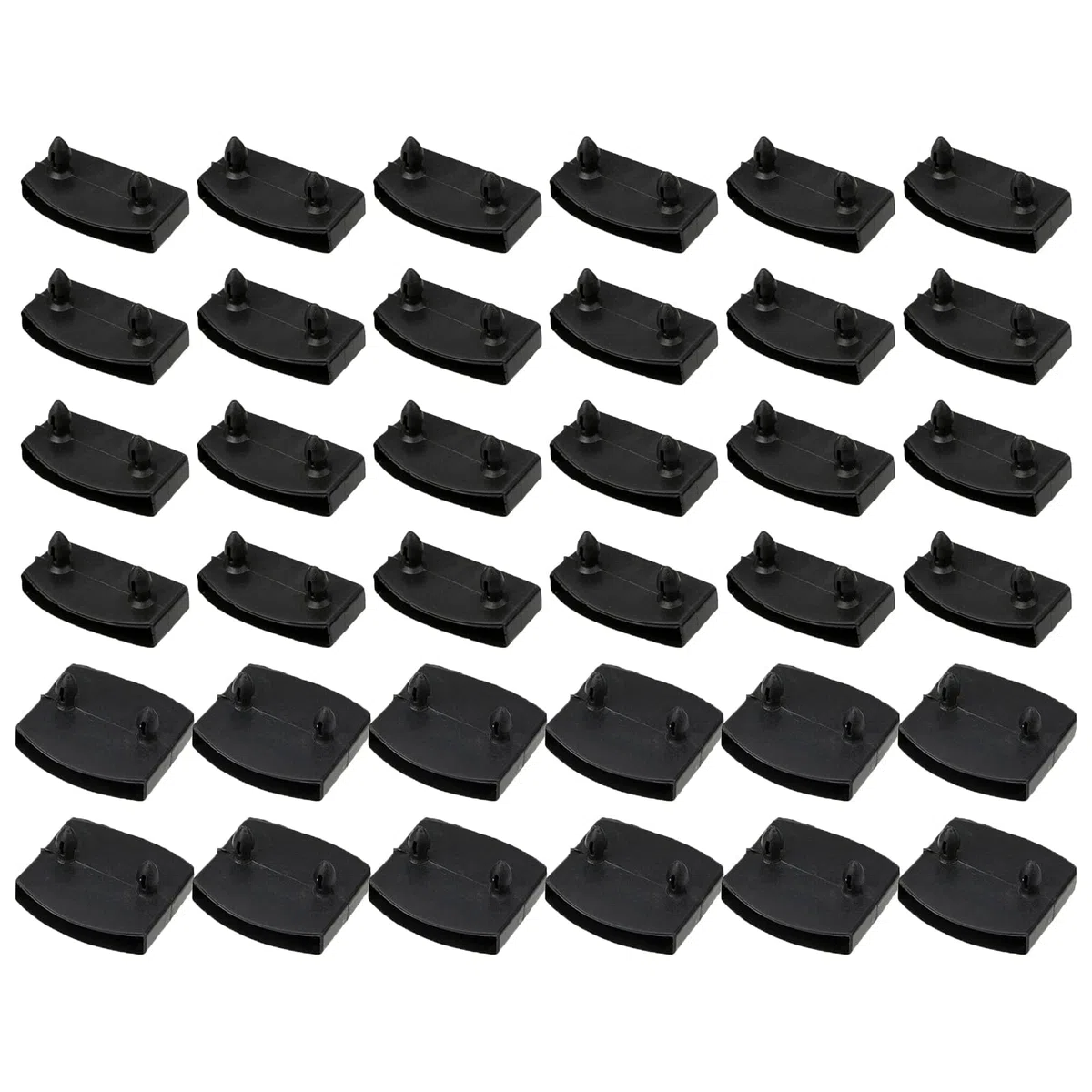 hifrom Supporti per rete a doghe, 36 pezzi, supporti laterali da 53 mm, per letti, accessori di collegamento singolo, letto matrimoniale, nero (36)