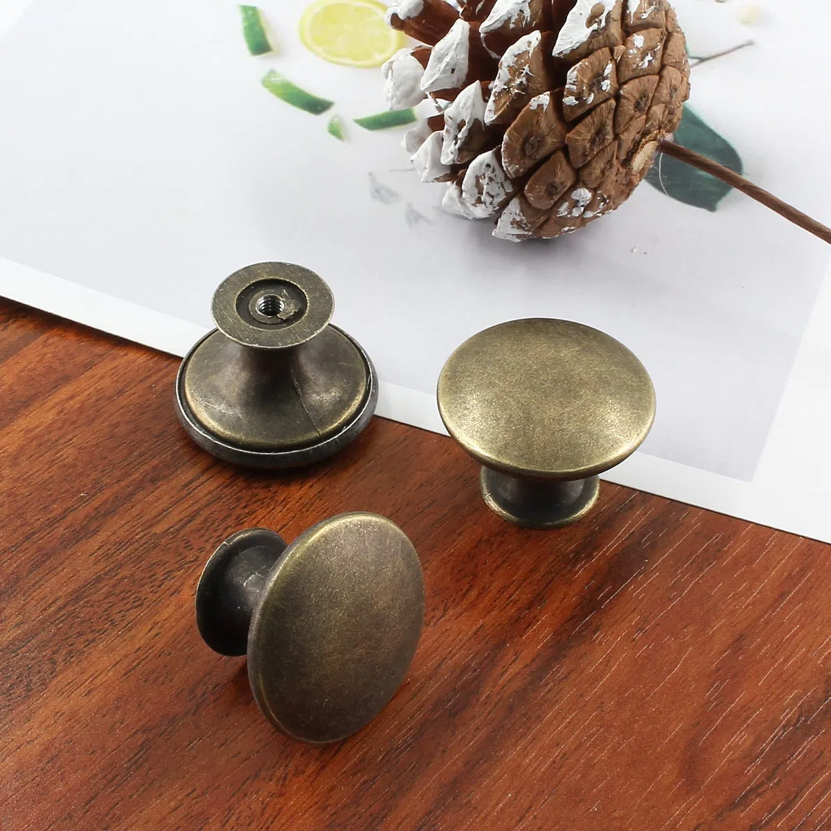 Pomelli rotondi vintage per cassetti da cucina, 30 mm, in bronzo anticato, per cassettiera, armadio, bagno, 16 pezzi