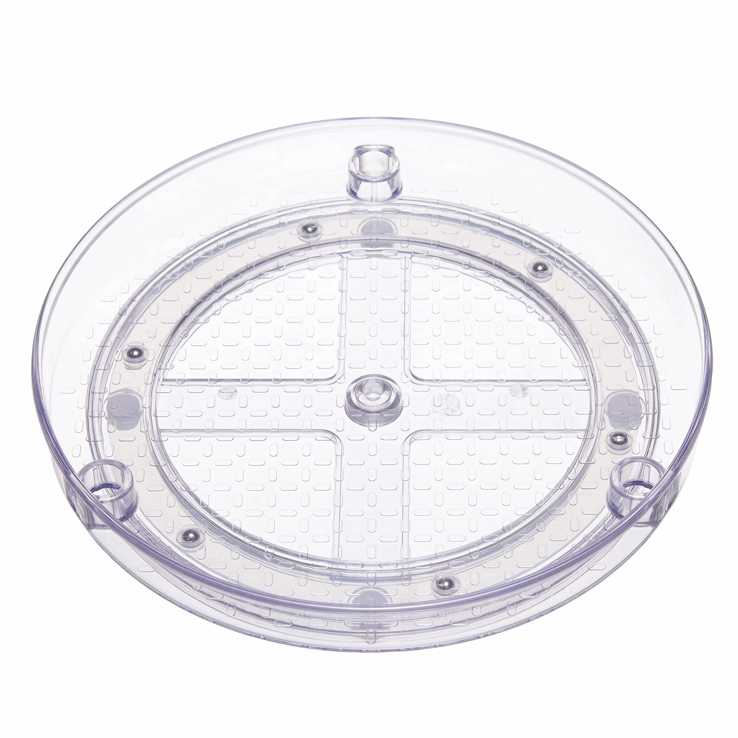 Amazon Basics Lazy Susan, organizer trasparente girevole con 2 ripiani - 23 cm