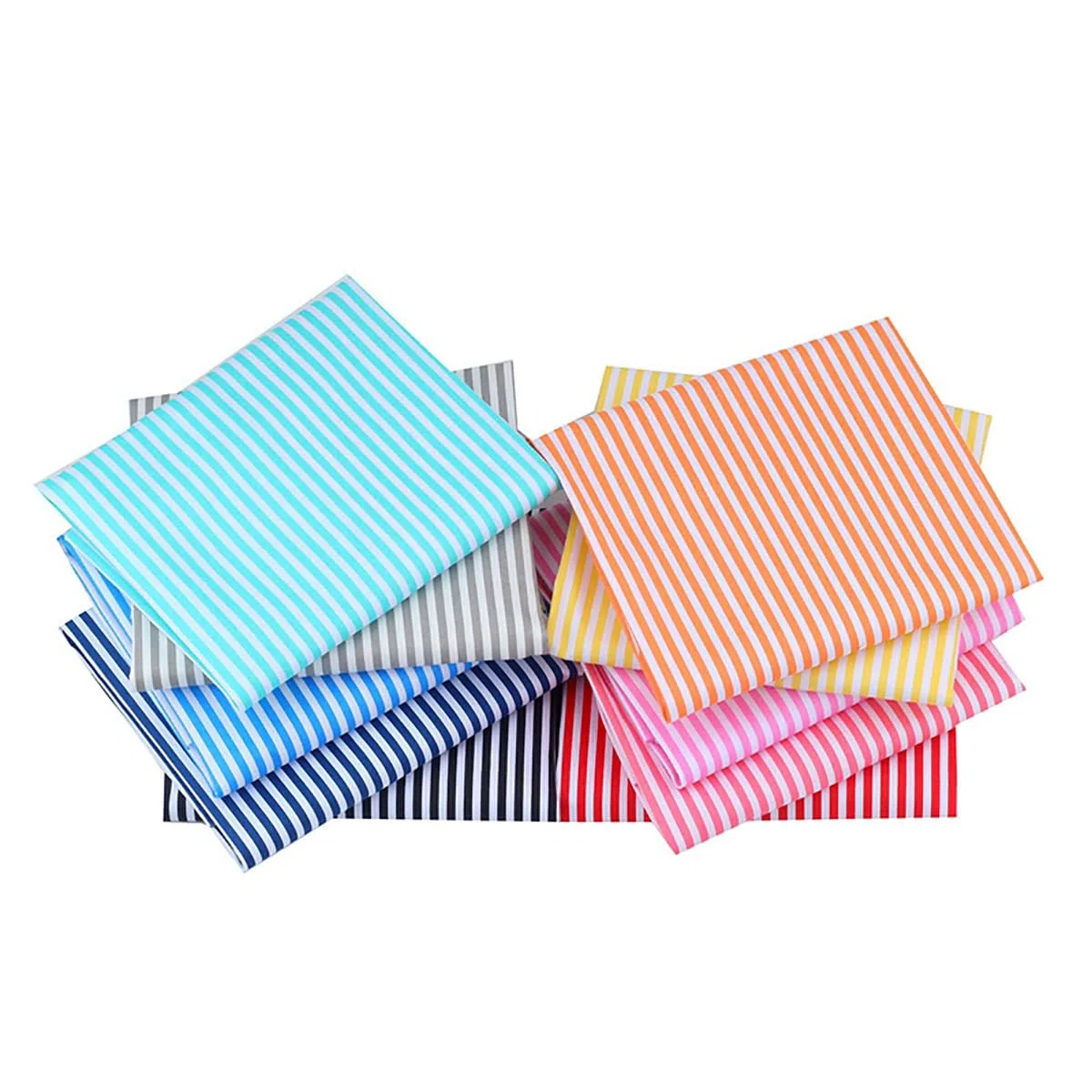 CraftsFabrics 10 Pezzi (40,6 x 50,8 cm) Fat Quarter a Strisce Colorate Tessuto 100% Cotone Per Quilting, Cucito, Artigianato, Patchwork