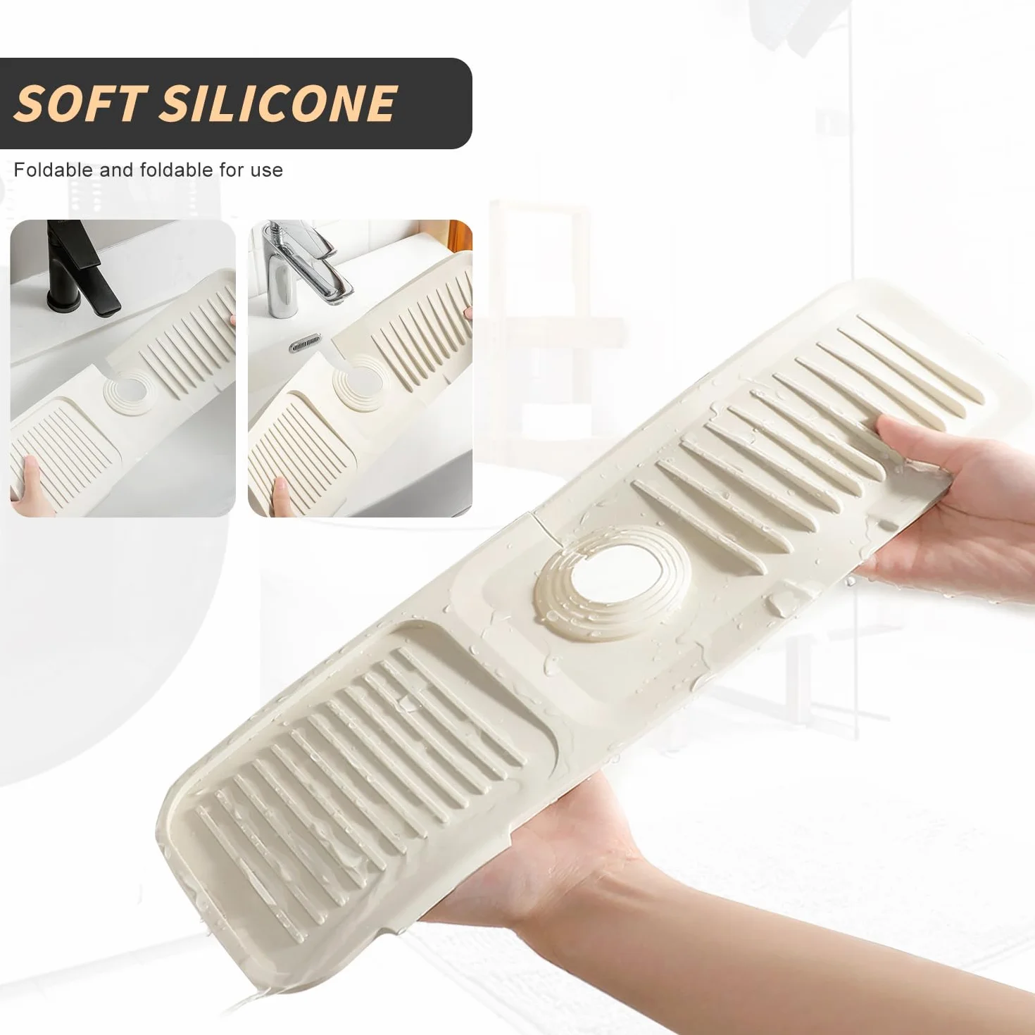 Tappetino Drenante In Silicone, Tappetino Silicone 45 * 10 Cm, Adatto Alla Maggior Parte Dei Rubinetti Tappetino Drenante Per Cucina, Beige Tappetino Drenante In silicone Cucina, 1 Pezzo