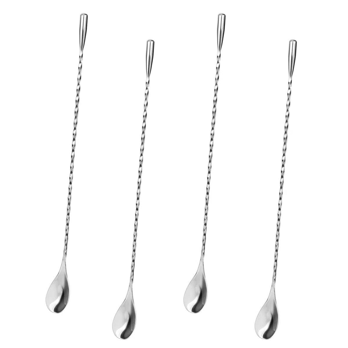 4 Pezzi Cucchiaio da Cocktail, Cucchiaio per mescolare in Acciaio Inossidabile, Cucchiaini da Bar per shaker per Cocktail, frappè, succhi, tè