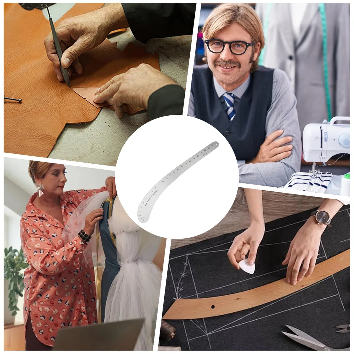 Curva francese Righello, sovrano a curva 'anca,Solido pattern di alluminio che crei righello | Moo di redazione in scala accurata, forniture di design artigianale per appassionati di artigianato, prin