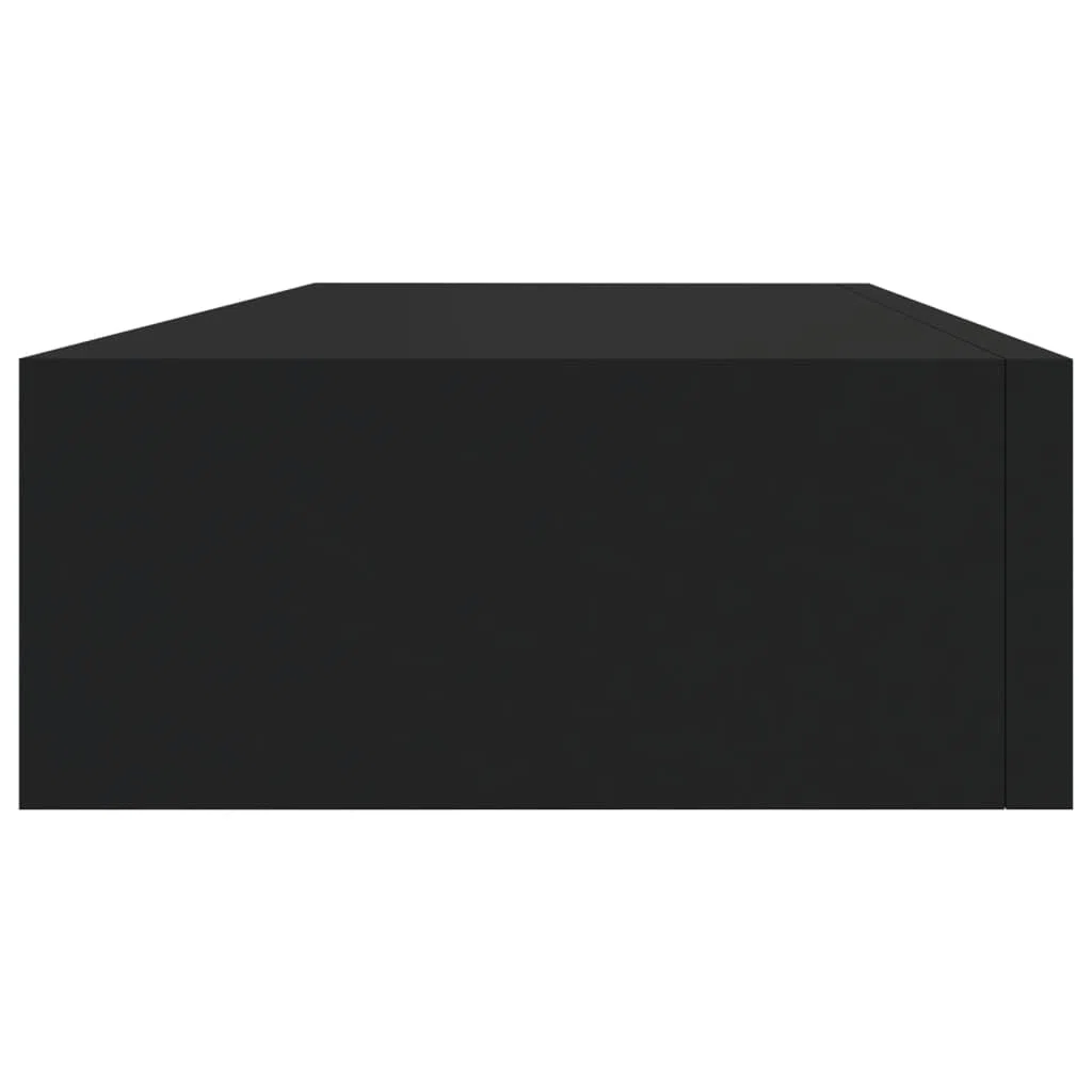 vidaXL Scaffale con Cassetti da Parete Nero 60x23,5x10 cm in MDF