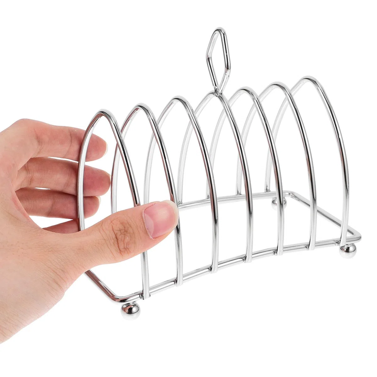 Porta Toast da Tavolo in Acciaio Inox 304 Multifunzione Maniglia per Uso Domestico e Buffet, Supporto Portapane Riutilizzabile per Fette, Muffin e Bagel, per Feste e Campeggio