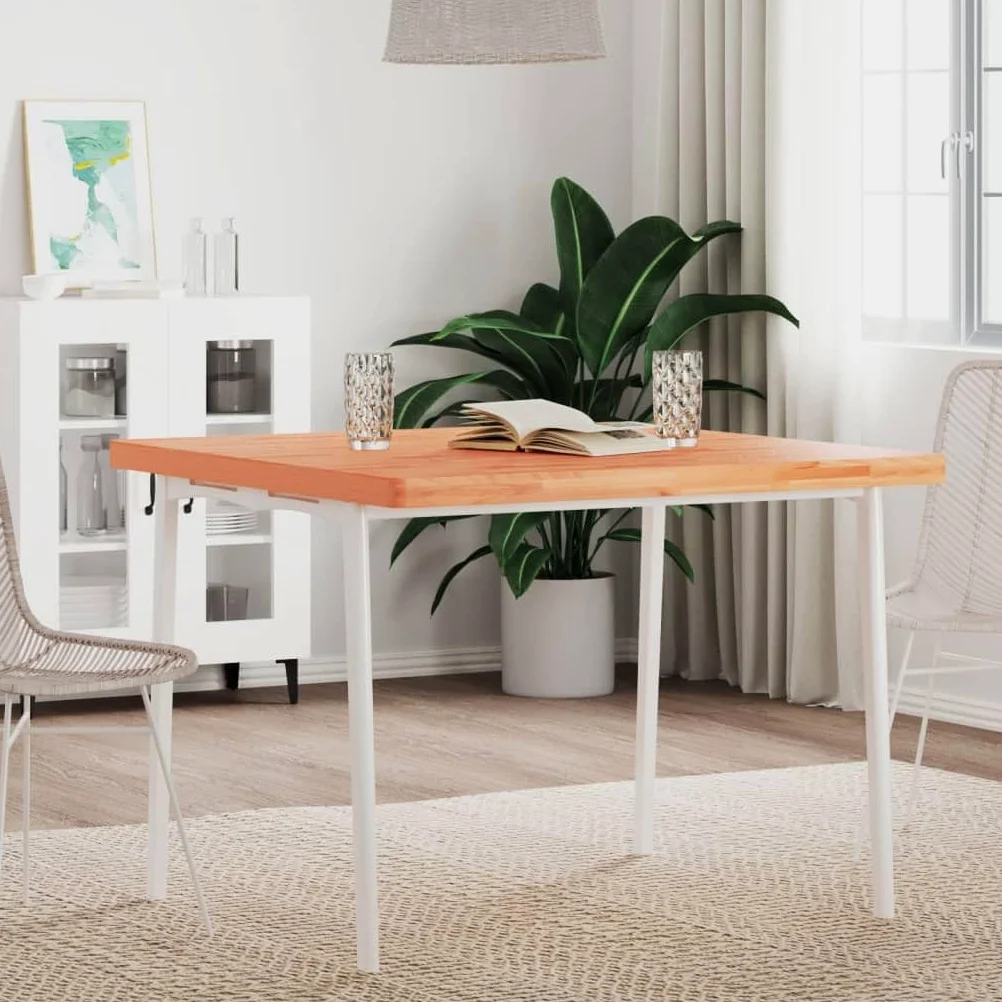 vidaXL Piano per Tavolo 90x90x4 cm Quadrato Legno Massello di Faggio