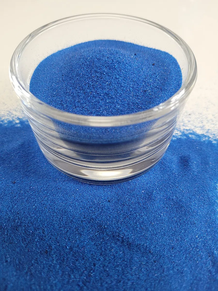 Sabbia decorativa per bricolage, sabbia di quarzo fine (blu)
