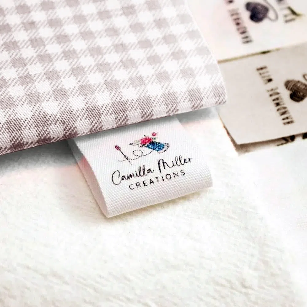 Etichette Personalizzate, Logo Personalizzato Cucire Etichette Con Nome Tessuto, 50pcs S