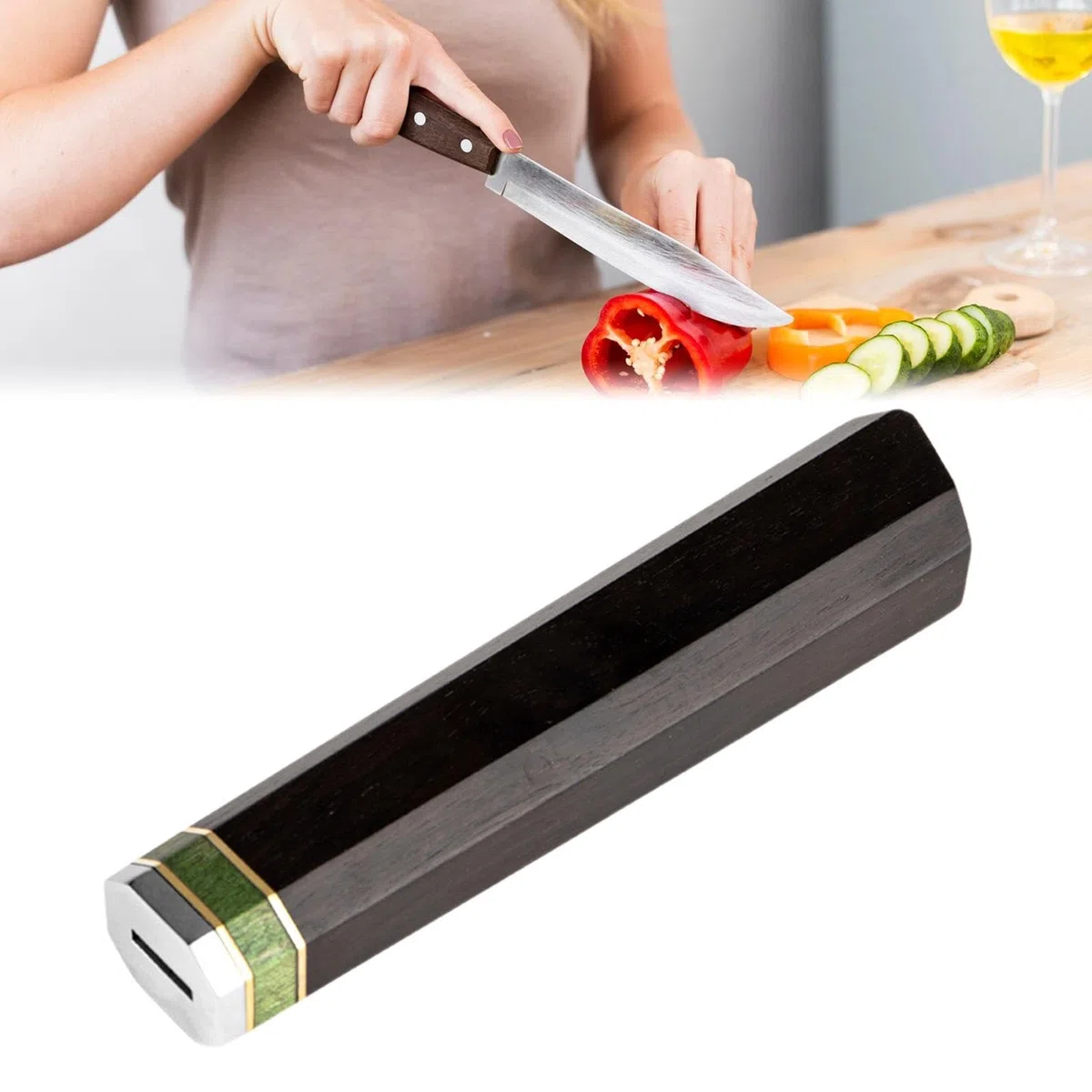 Manico per coltello da cucina giapponese Manico ottagonale Forniture artigianali di ricambio Accessori in legno Manico per coltello Sashimi, stile b