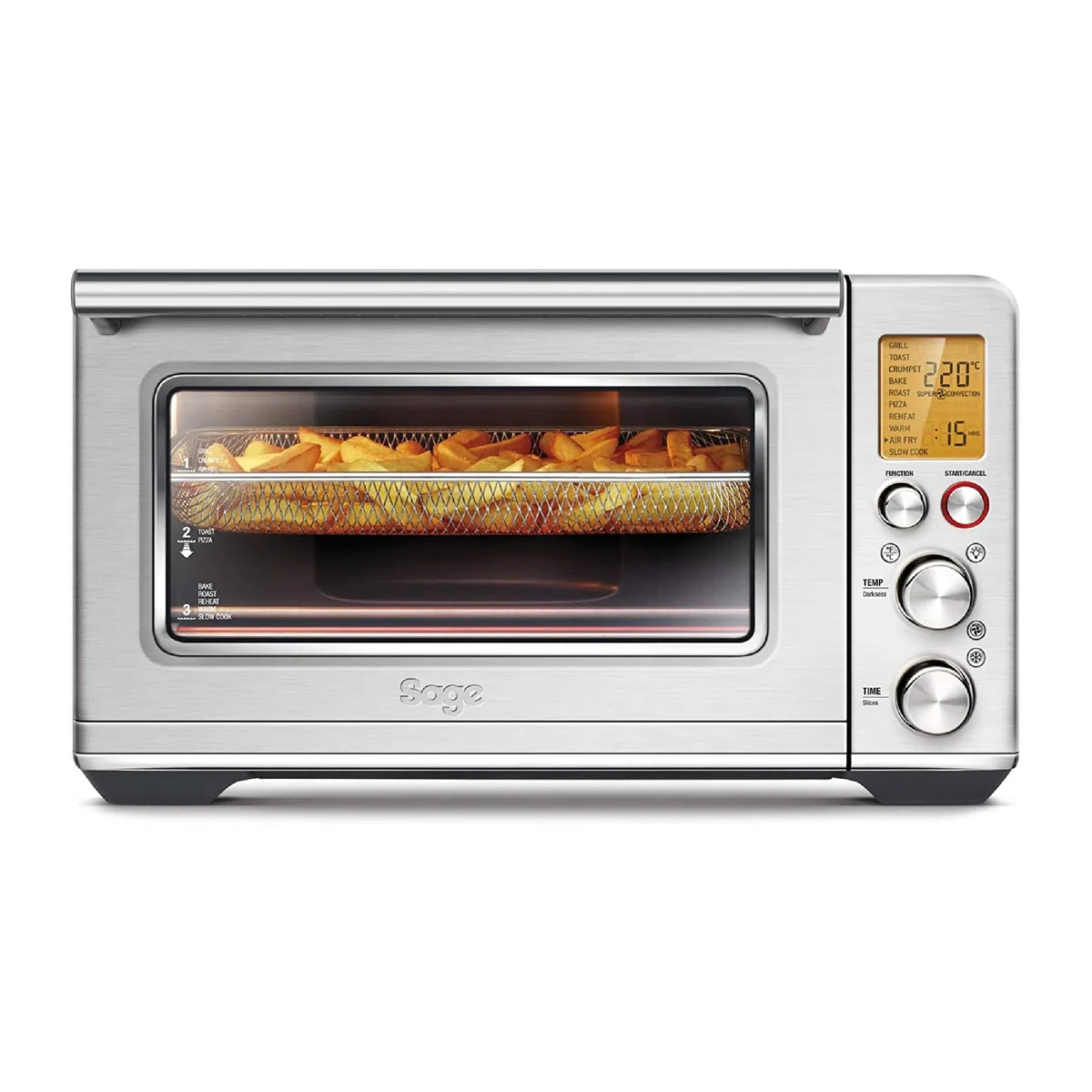 Sage - The Smart Oven Air Fryer - Tosta, Griglia, Cuoce, Arrostisce, Frigge All'Aria, Riscalda e Cuoce Lentamente - Acciaio Inox Spazzolato