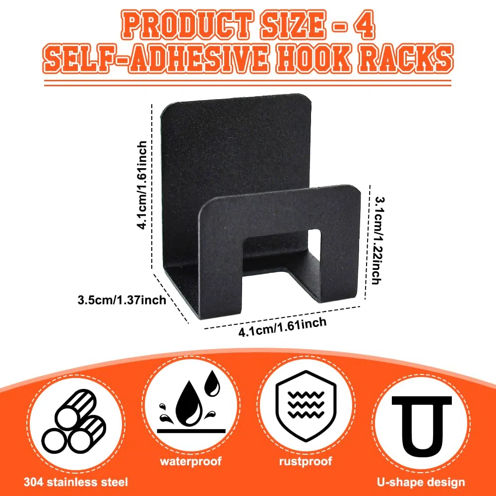 4Pezzi Porta Spugna per Lavello Nero,Porta Spugna in Acciaio Inossidabile,Porta Spugna Autoadesiva,Porta Spugna da Cucina,Scolapiatti Porta Spugna senza trapano,per Lavello della Cucina Bagno