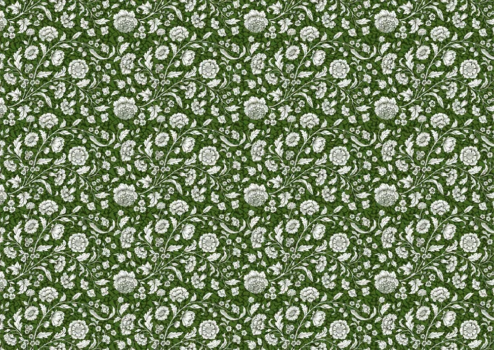 CARTA RESTAURO FIORATA VERDE - formato 50x70 - confezione da 10 fogli.