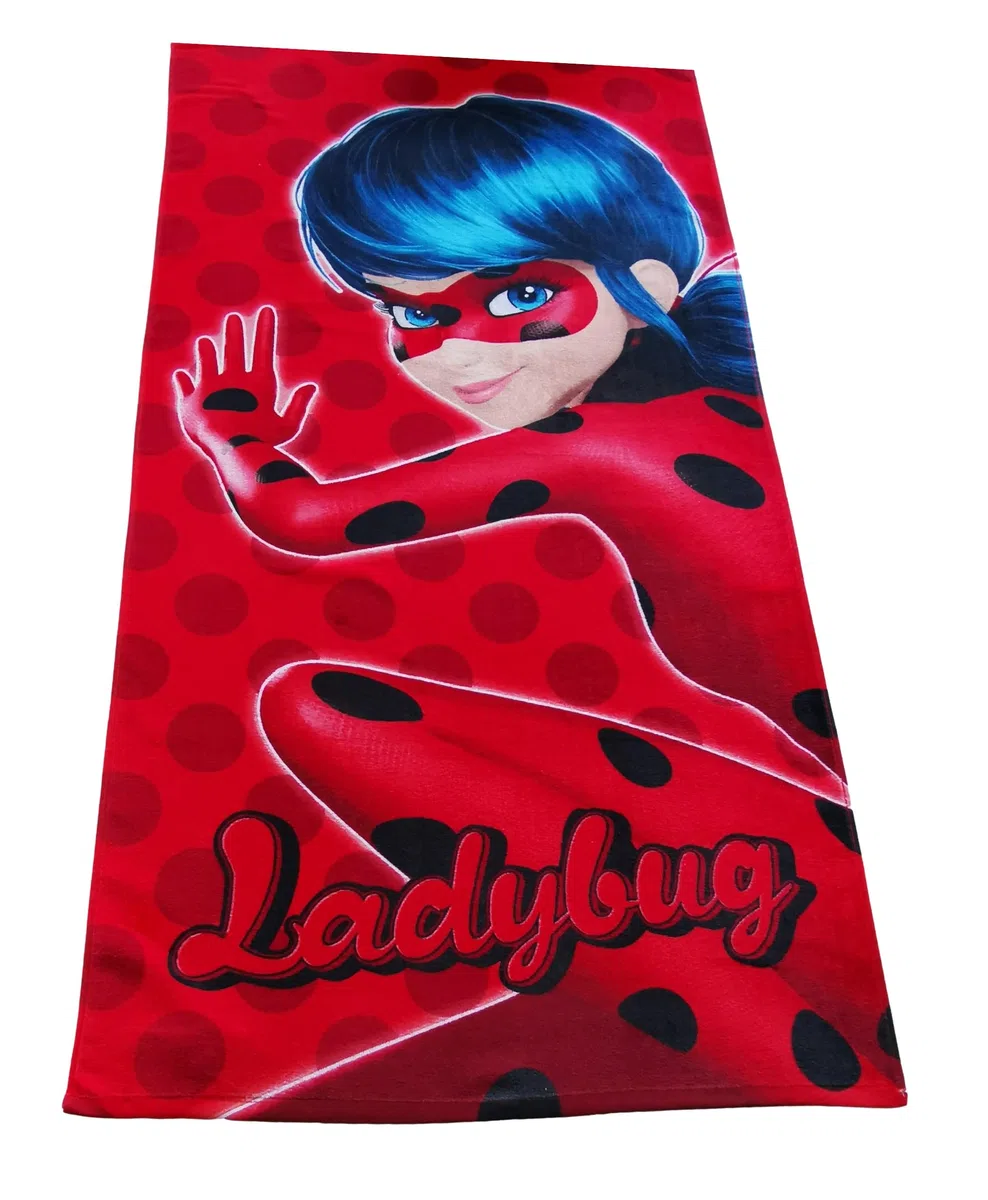 Miraculous Ladybug - Telo da bagno, telo doccia, colore: rosso, supereroe, 70 x 140 cm, 100% cotone