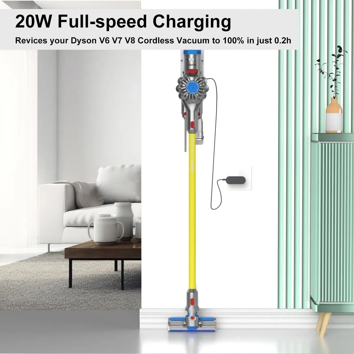 26.1V Caricabatterie Compatibile con Dyson V6 V7 V8 Animal Absolute Aspirapolvere, Caricatore Alimentatore per DC58 DC59 DC61 DC62 DC72 DC74 SV03 SV04 SV05 SV06 SV09 SV10 SV11 Adattatore Charger