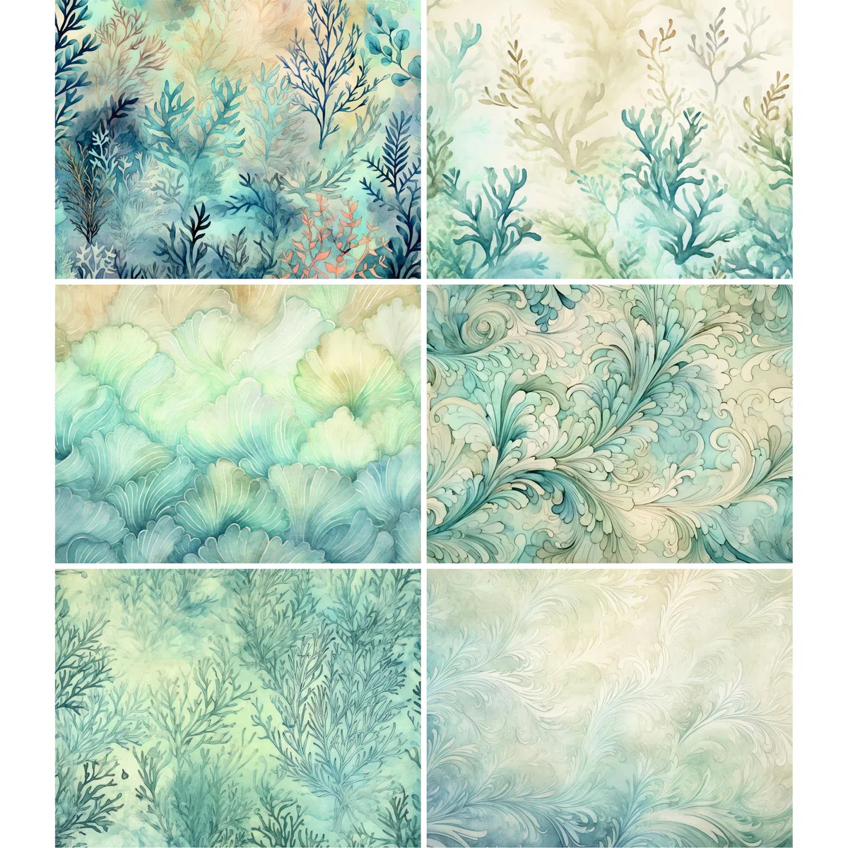 Carta per decoupage Seaweed n Reef Rice, 21 x 27 cm – Design per decoupage per mobili, media misti, biglietti e artigianato, Decoupage di CRAFT KREATIVELY