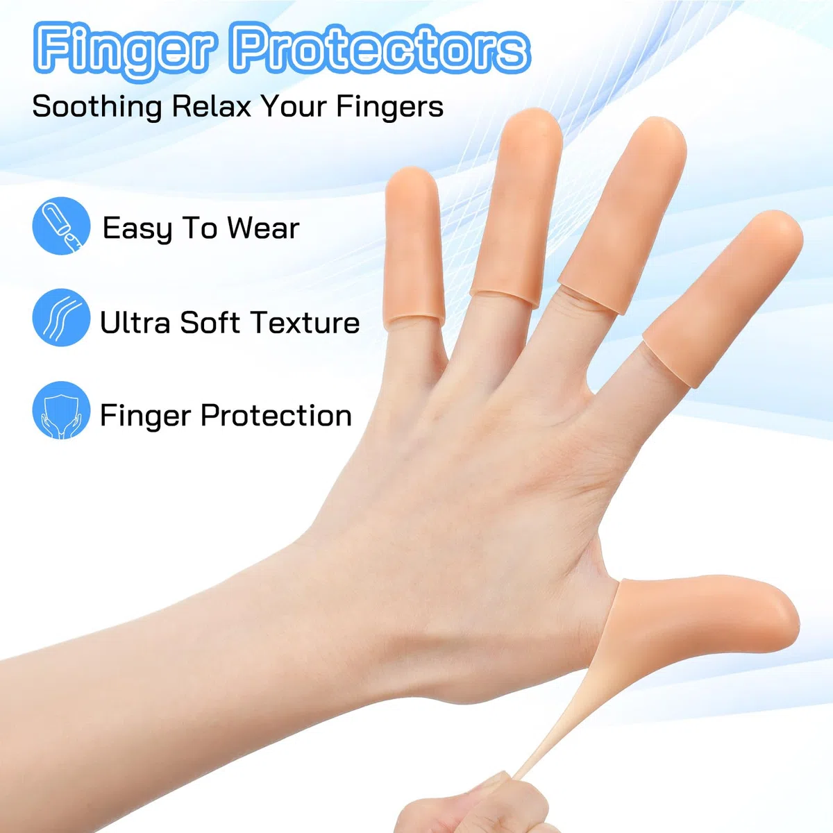 30 pezzi di protezione per dita in silicone, impermeabile, protezione per dita in caso di lesioni, protezione per dita in gel per dita e dita (colore della pelle)