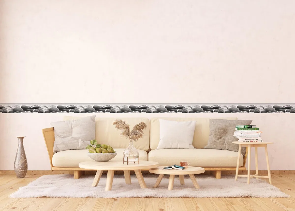 Ag Design - Wall Border - Autoadesivo - Pietre Spiaggia - Adesivo - 0,10 x 5 m - WB 8215