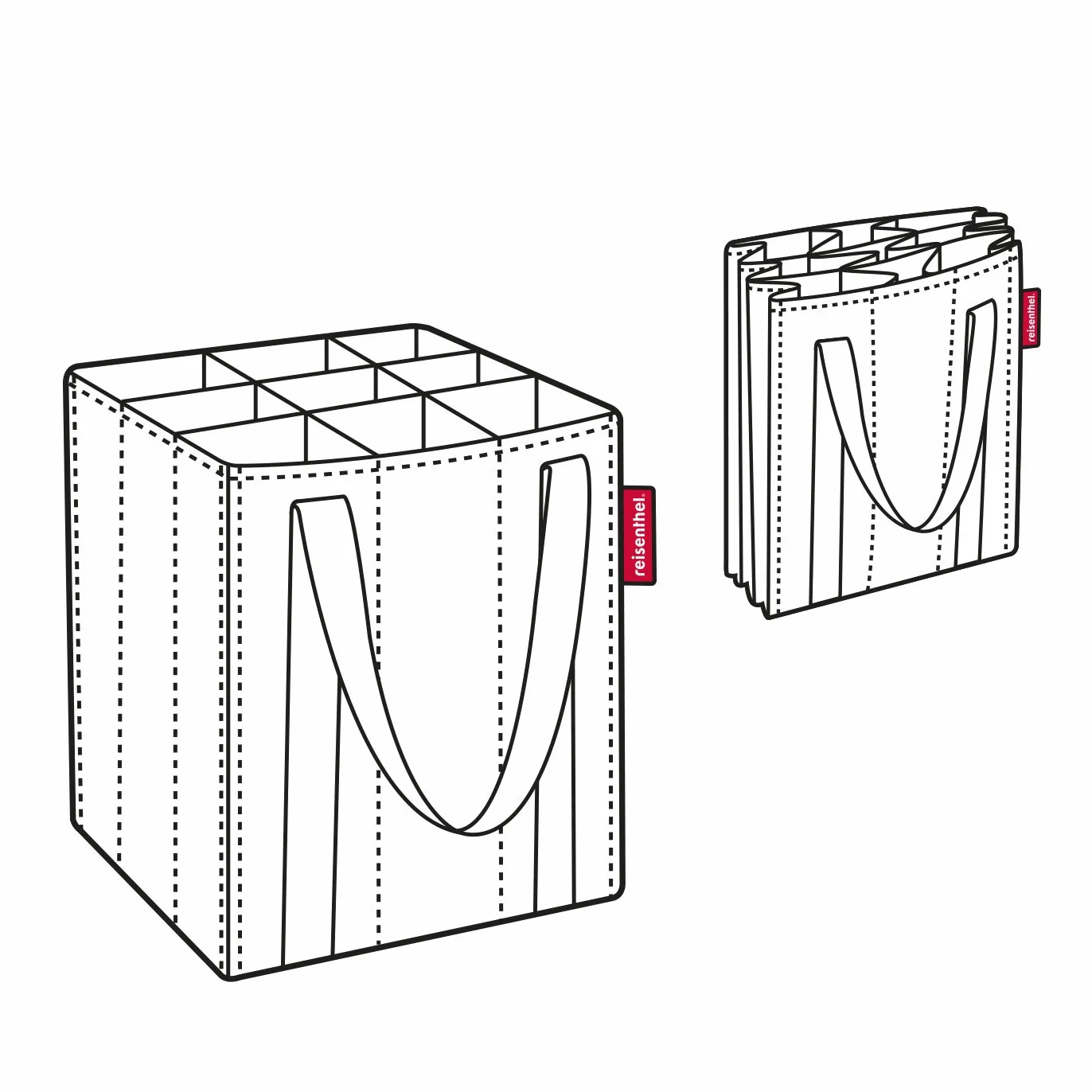 reisenthel bottlebag twist silver - 9 scomparti, facile riciclaggio delle bottiglie, cinghie di trasporto