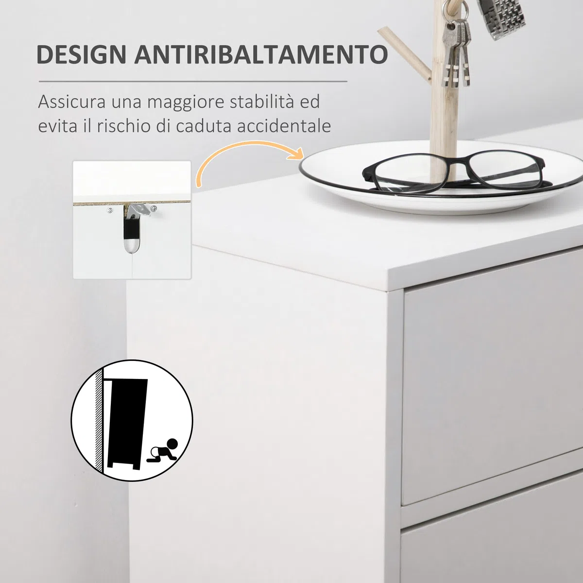 HOMCOM Mobile Portascarpe, Scarpiera Moderna per 12 Paia di Scarpe con 2 Ante a Ribalta e Cassetto, in Truciolato, MDF e Metallo, 75x26x110 cm, Bianco