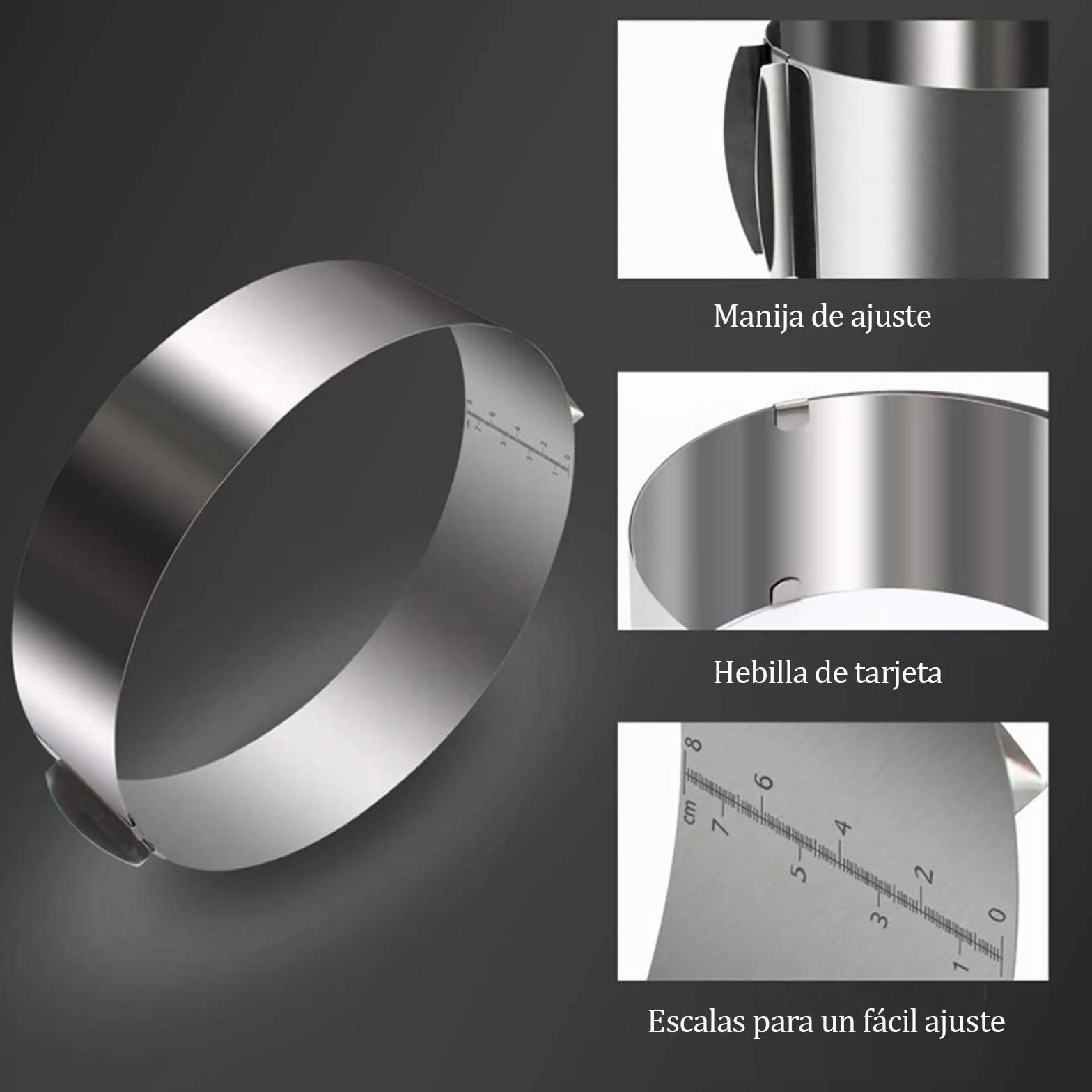 2 pcs Anello per Torta in Acciaio Inossidabile,Diametro Regolabile da 16-30cm(6-12 Pollici),DIY Stampo Circolare per Pan di Spagna,Dolci,Pasticceria,Torte Mousse(1 Anello Rotonda + 1 Rettangolare)
