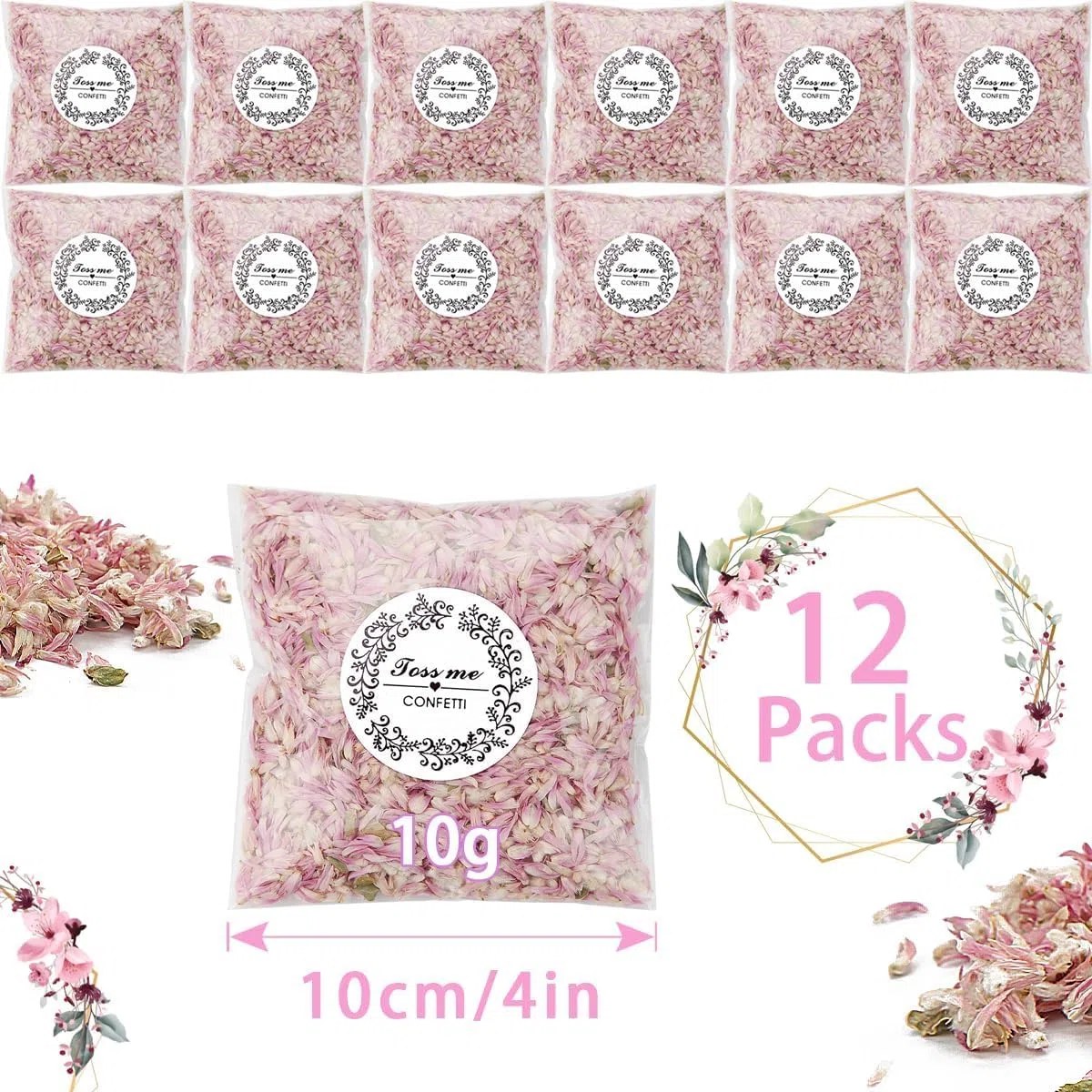 Mbsomnus Petali Matrimonio da Lanciare Naturali 12 Pezzi Coriandoli Matrimonio Biodegradabili Petali di Rosa Fiori Secchi Coriandoli per Decorazioni Tavolo Compleanno Decorazione della Festa Nuziale