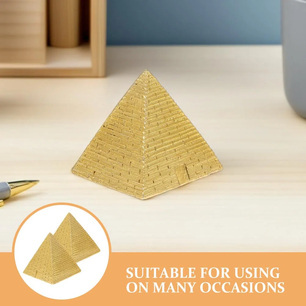 Zerodeko Statuetta di Piramide Egizia da 2 Pezzi, Mini di Piramide Egizia in Resina, di Edificio Antico per Acquario, Terrario, Tavolo di Sabbia Zen