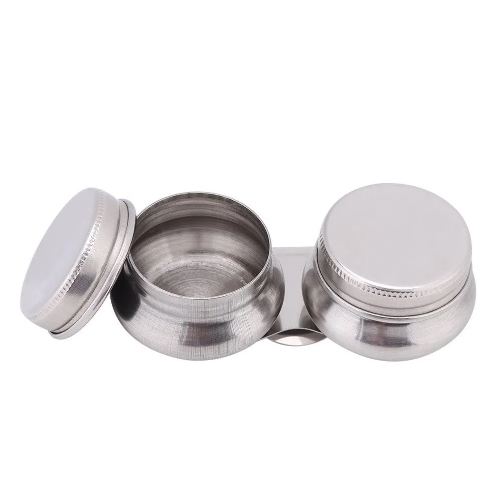 Tazza per Tavolozza, Tazza per Tavolozza in Acciaio Inossidabile con Coperchio Doppia Tazza per Tavolozza Pittura Ad Olio Megilp Contenitore per Solvente in Trementina