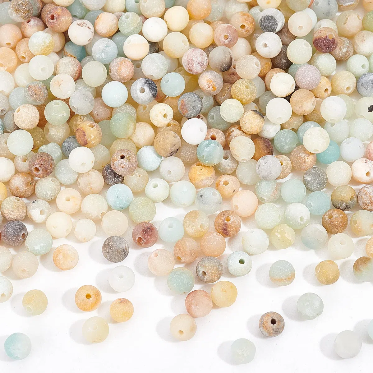 NBEADS 450pz Perline Naturali, 4mm Perline In Amazzonite Naturale, Smerigliati Tondi per Realizzare Ciondoli