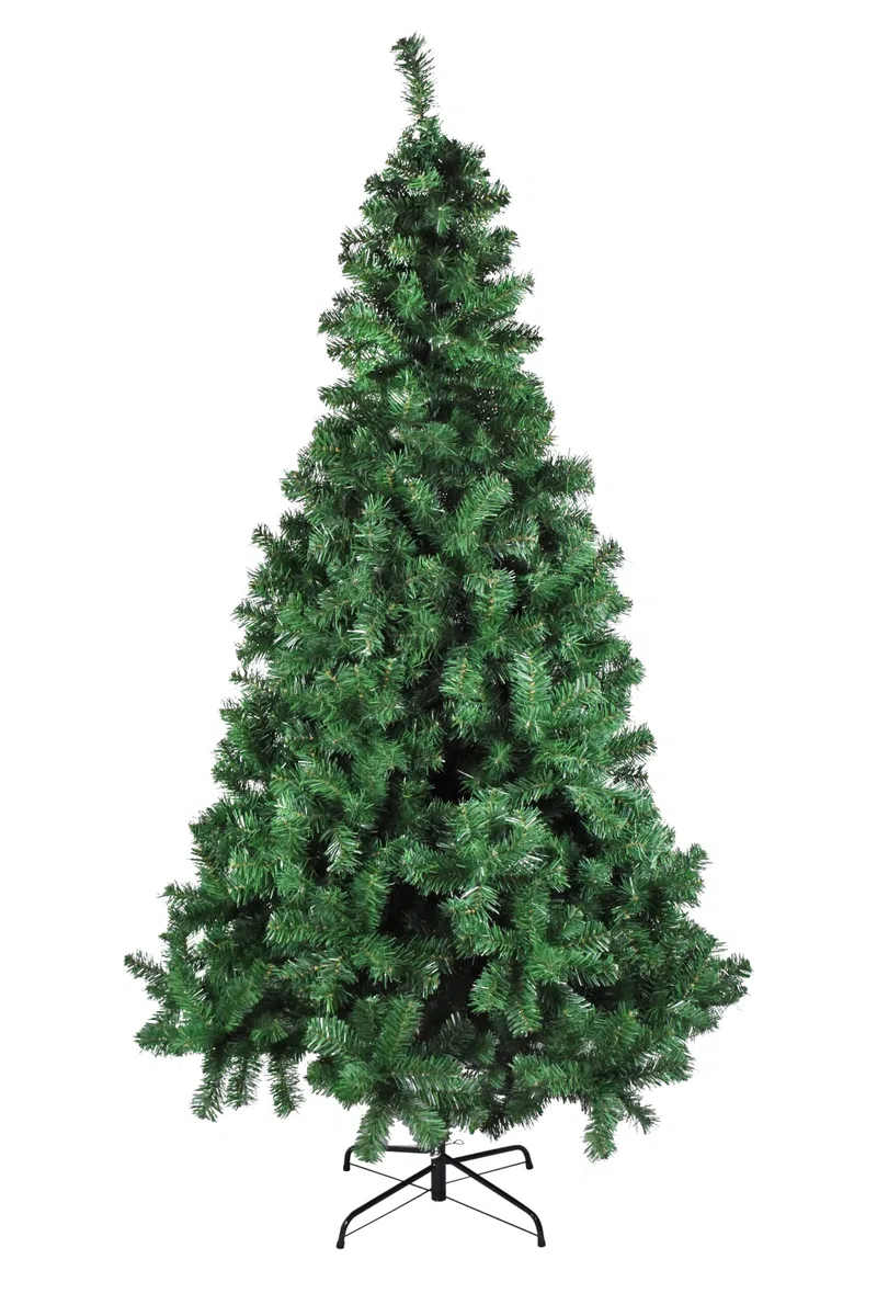 Albero di Natale Effetto Realistico Rami Fissi Apertura ad Ombrello Ignifugo Montaggio Facile (90 cm, Verde Standard)