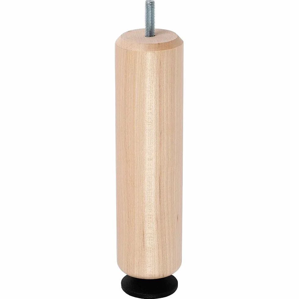 Margot Camaleonte Regolabile – Set di 4 Piedi di Rete, Legno, Vernice Naturale, 5,5 x 5,5 x 18 cm