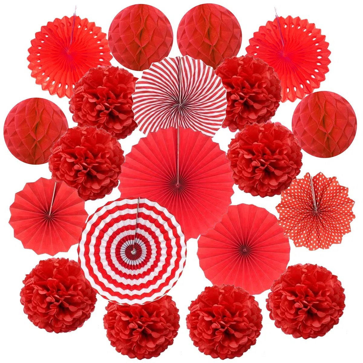 ZERODECO Ventilatori di Carta Decorazione Pompons e Palle a Nido d'ape Per decorazione della festa nuziale nozze Nidi Tatuaggi nuziale doccia Camera della decorazione della parete