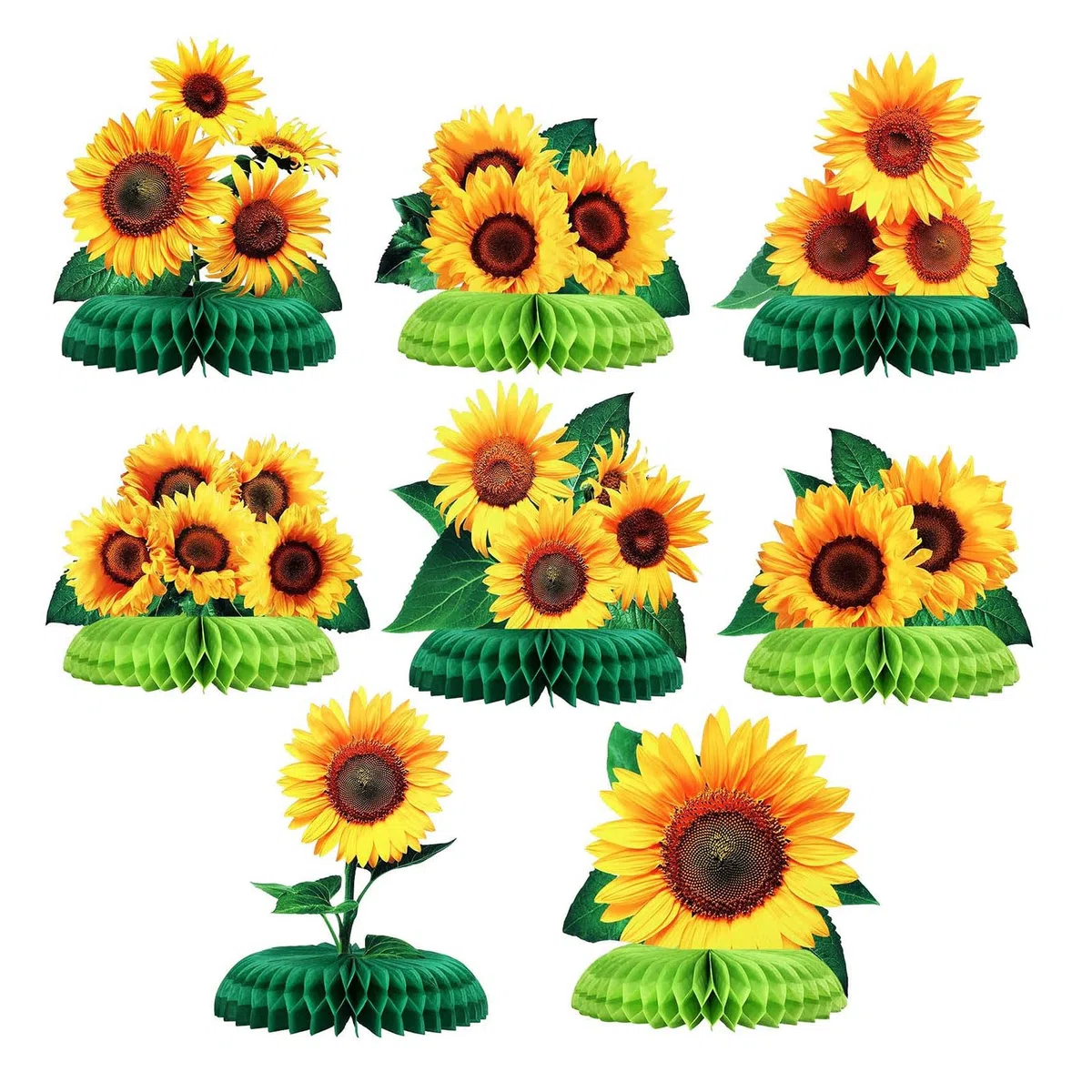 8 Pezzi Centro Tavola A Nido D’Ape A Tema Girasole Decorazioni per Feste Accessori Girasole Decorativi Addobbi per Tavolo Festa Girasole