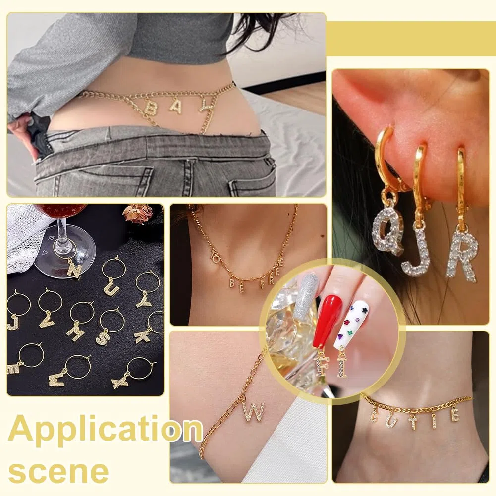 PH PandaHall 26pz Ciondoli con Lettere Alfabeto con Strass per La Creazione di Gioielli Bracciali Collane Orecchini Fai Da Te