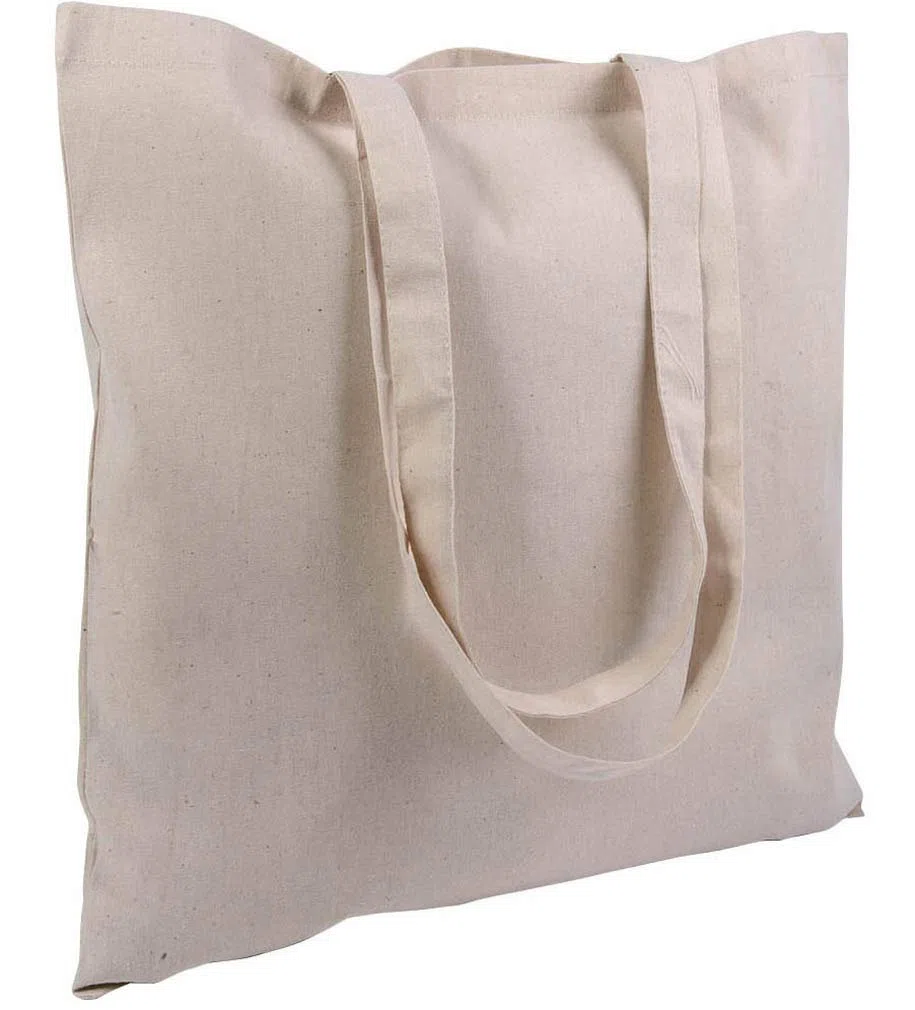 STOCK 10 PEZZI borsa shopper cotone spesa 38x42 manici lunghi cotone NATURALE