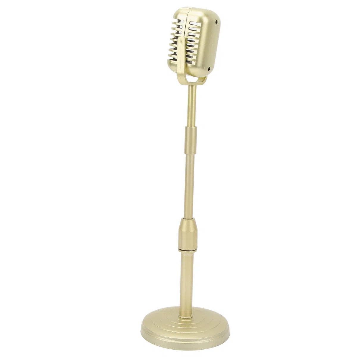 Accessori per microfono da scrivania retrò, accessori di scena per cosplay, decorazione per feste, rotolo per costume, leggero, con microfono finto in plastica, per cosplay, (GOLD)